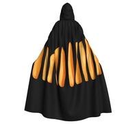 WHJSSF Capa con capucha para adultos con estampado de papas fritas perfectamente organizadas para Halloween, capa con capucha súper grande sin cremallera