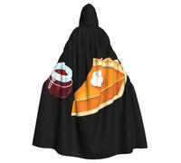 WHJSSF Capa con capucha para adultos con estampado de pastel de calabaza y mermelada de arándanos para Halloween, para juegos de rol, disfraces de escenario, fiestas, fácil cuidado
