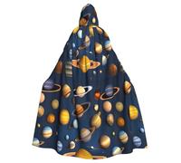 WHJSSF Capa con capucha para adultos con estampado de planetas del sistema solar, para Halloween, súper grande, sin cremallera