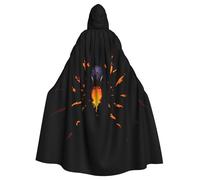 WHJSSF Capa con capucha para adultos con patrón de araña en llamas para Halloween y juegos de rol
