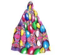 WHJSSF Capa con capucha para adultos con patrón de confeti de globos para Halloween, juego de rol