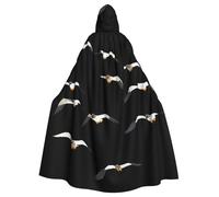 WHJSSF Capa con capucha para adultos con patrón de desfile de aves migratorias para Halloween y juegos de rol