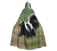 WHJSSF Capa con capucha para adultos con patrón de mofeta para Halloween, juego de rol