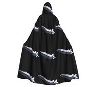 WHJSSF Capa con capucha para adultos con patrón de naves espaciales para Halloween, juegos de rol