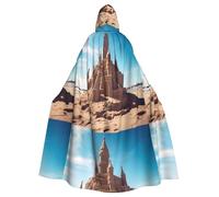 WHJSSF Castle On The Beach - Capa con capucha para adultos para juegos de rol, disfraces de escenario, fiestas, fácil cuidado