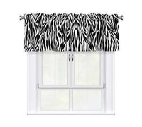 WHJSSF Cenefa de ventana con estampado de cebra, 54 x 18 pulgadas, para una acogedora renovación de la cocina