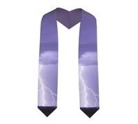 WHJSSF Chal de graduación aplanado, patrón de tormenta de relámpago, buena caída, no se deforma fácilmente, Esquina afilada, Talla única