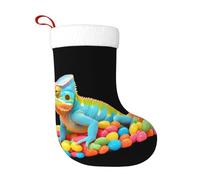 WHJSSF Chameleon in The Candy Pile - Calcetines decorativos de Navidad para decorar durante Halloween, Navidad y Año Nuevo