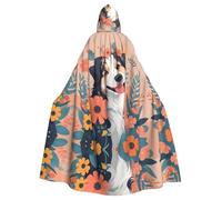 WHJSSF Chaqueta larga con capucha para adultos con estampado de flores para perro niña con flores, adecuada para hombres y mujeres