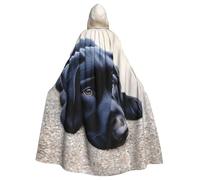 WHJSSF Chaqueta larga con capucha para adultos con estampado de perro labrador para Halloween, adecuada para hombres y mujeres
