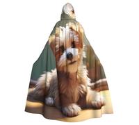 WHJSSF Chaqueta larga con capucha para adultos con estampado de perro, para Halloween, adecuada para hombres y mujeres