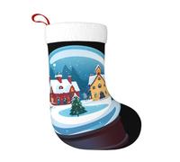 WHJSSF Christmas Town in The Crystal Ball - Calcetines decorativos de Navidad para decoración durante Halloween, Navidad y Año Nuevo