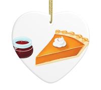 WHJSSF Colgante de cerámica con diseño de pastel de calabaza y mermelada de arándanos para decoración de interiores, regalo de festival