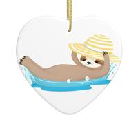 WHJSSF Colgante de cerámica con diseño de perezoso de agua feliz en vacaciones, decoración de interiores, regalo para festivales