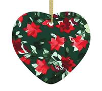 WHJSSF Colgante de cerámica con diseño de pétalos florales de color verde cazador, decoración de interiores, regalo para festivales