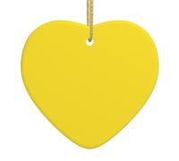 WHJSSF - Colgante de cerámica para árbol de Navidad, diseño de amor, color amarillo pálido, fácil de colgar en árboles, puertas y ventanas