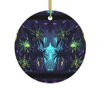 WHJSSF Colgante redondo de cerámica con diseño de bosque mágico misterioso para decorar tiendas, puertas y ventanas