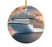 WHJSSF Colgante redondo de cerámica con patrón de crucero en el mar, de 2.9 pulgadas, añade un ambiente festivo a fiestas de vacaciones