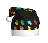 WHJSSF Colorido patrón de huellas de cocodrilo sombrero de Navidad duradero para adultos para Halloween, Navidad, Año Nuevo