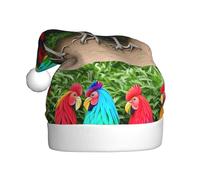 WHJSSF Coloridos gallos de pie juntos sombrero de Navidad para adultos, por lo que es un regalo divertido y duradero para hombres y mujeres