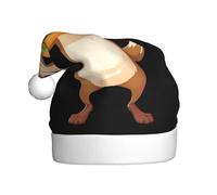 WHJSSF Comadreja sosteniendo una hamburguesa sombrero de Navidad para adultos, por lo que es un regalo divertido y duradero para hombres y mujeres