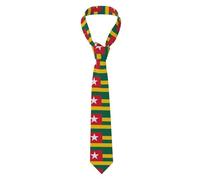 WHJSSF Corbata para hombre con imagen de la bandera de Togo, suave y cómoda para negocios, diario, trabajo, cumpleaños, boda, fiesta, banquete, 144 x 8 cm, fácil cuidado