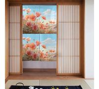 WHJSSF Cortina de puerta con estampado de amapolas pastel, protección de privacidad adecuada para cocina, baño, habitación, 86 x 142 cm
