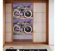 WHJSSF Cortina de puerta con estampado de bicicleta de campo de lavanda, protección de privacidad adecuada para cocina, baño, habitación, 86 x 142 cm