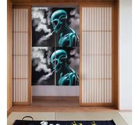 WHJSSF Cortina de puerta con estampado de humo alienígena, protección de privacidad adecuada para cocina, baño, habitación, 86 x 142 cm