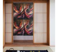 WHJSSF Cortina de puerta con estampado de humo brumoso, protección de privacidad adecuada para cocina, baño, habitación, 34 x 56 pulgadas