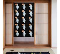 WHJSSF Cortina de puerta estampada con diseño de fantasma sosteniendo un globo de amor, protección de privacidad adecuada para cocina, baño, habitación, 86 x 142 cm