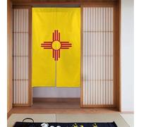 WHJSSF Cortina de puerta estampada con la bandera de Nuevo México, protección de privacidad adecuada para cocina, baño, habitación, 86 x 142 cm