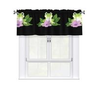 WHJSSF Cortina estampada de rana bajo la gloria de la mañana con poste corto, 54 x 18 pulgadas para cocina, baño, lavandería y ventanas de estudio, con un filtro de luz