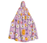 WHJSSF Daisy Heart Love Romance - Capa con capucha para adultos con estampado de corazón para varios entornos de fiesta y carnaval