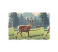 WHJSSF Deer On The Grassland - Juego de 6 manteles individuales lavables resistentes al calor de 12 x 18 pulgadas de grosor para decoración del hogar, hotel y banquetes