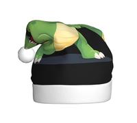 WHJSSF Dinosaurios comiendo zanahorias con impresión de sombreros de Navidad de felpa para hombres y mujeres, gorras de fiesta de Año Nuevo para adultos