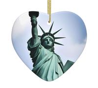 WHJSSF Estatua de la Libertad en Nueva York - Colgante de cerámica de Navidad para decoración de interiores, regalo para festivales