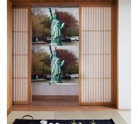 WHJSSF Estatua de la Libertad en Nueva York - Cortina de puerta impresa con protección de privacidad adecuada para cocina, baño, habitación de 34 x 56 pulgadas