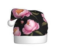 WHJSSF Flores florecen y ricas flores de peonía impreso sombrero de Navidad para adultos para hombres y mujeres ropa diadema para ocasiones festivas