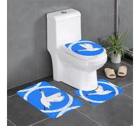 WHJSSF Flying White Goose Picture - Juego de 3 piezas antideslizante de secado rápido para baño, tapete de ducha duradero