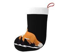Whjssf Fox On The Snow - Calcetines de Navidad impresos de doble cara para decoración de interiores y fiestas de gran capacidad