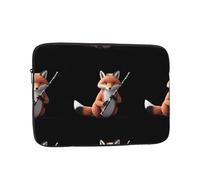 WHJSSF Fox Playing The Flute Prints - Funda portátil para portátil de 12 pulgadas, para viajes de negocios, escuela, oficina, uso diario