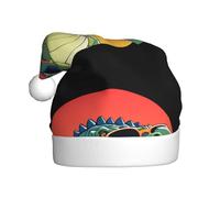 WHJSSF Gafas de sol rojas con estampado de dinosaurios para hombres y mujeres, sombreros de Navidad de felpa para adultos y Año Nuevo