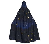 WHJSSF Golden Stars In The Night Sky - Capa con capucha para Halloween, para juegos de rol, disfraces de escenario, fiestas, fácil cuidado
