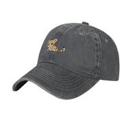 WHJSSF Gorra de béisbol de mezclilla lavada clásica negra con patrón de leopardo pequeño, sombrero de algodón ajustable para hombres y mujeres, Deep Heather, talla única