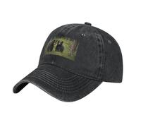 WHJSSF Gorra de béisbol de vaquero negro con patrón de osos negros pequeños, sombrero de algodón ajustable para hombres y mujeres, transpirable y elegante, Negro, Talla única