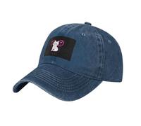 WHJSSF Gorra de béisbol negra con diseño de corazón rojo y gato astuto, gorra de algodón ajustable para hombres y mujeres, transpirable y elegante, azul marino, Talla única