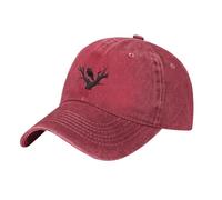 WHJSSF Gorra de béisbol negra con diseño de cuervo de ojos rojos, ajustable, de algodón, ala curvada clásica, rosso, Talla única