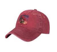 WHJSSF Gorra de béisbol negra con diseño de dos rosas rojas, ajustable, de algodón, ala curvada clásica, rosso, Talla única