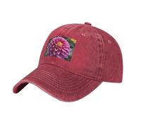 WHJSSF Gorra de béisbol negra con patrón de flores de dalia, gorra de algodón ajustable para hombres y mujeres, deportes, actividades al aire libre, viajes, rosso, Talla única